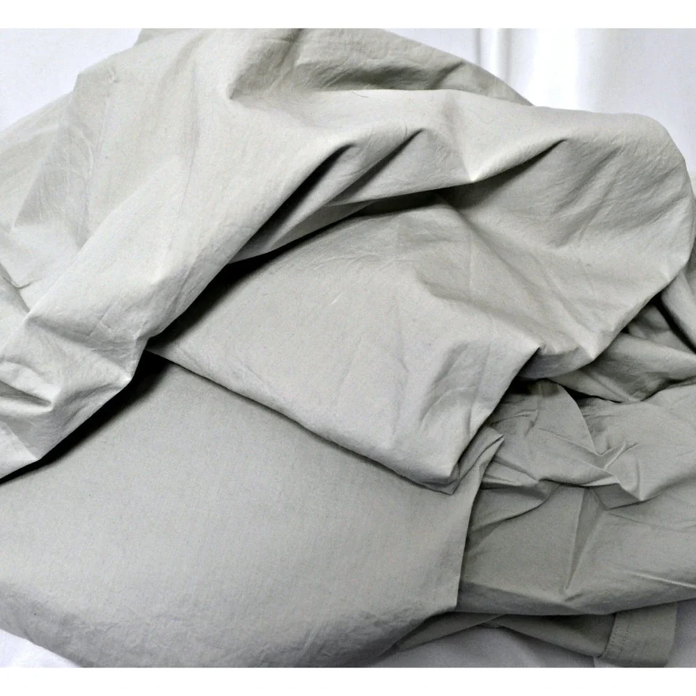 Restoration Hardware 210 percale Italian mist grey king duvet‎ cover